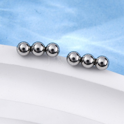 Tarnish Resistant 201 Stainless Steel Beaded Horizontal Bar Stud Earrings with 316 Stainless Steel Pin for Women X-STAS-K238-01P-1