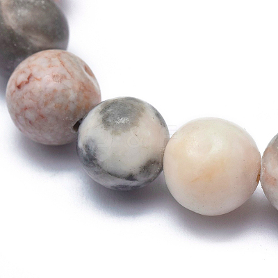 Natural Zebra Jasper Bead Stretch Bracelets X-BJEW-K212-A-035-1