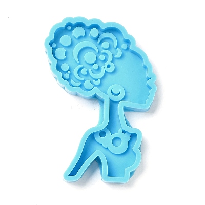 Black Women Portrait DIY Pendant Silicone Molds SIMO-C007-01B-1