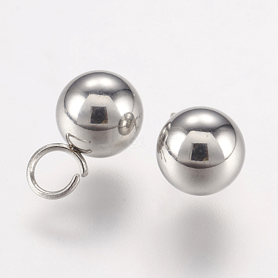 Tarnish Resistant 202 Stainless Steel Sphere Charms STAS-P148-06P-1