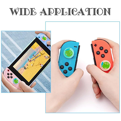 4Pcs 4 Colors Silicone Replacement Thumb Grip Caps AJEW-GF0009-67C-1