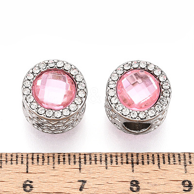 Rack Plating Alloy Rhinestone European Beads FIND-N011-04P-1