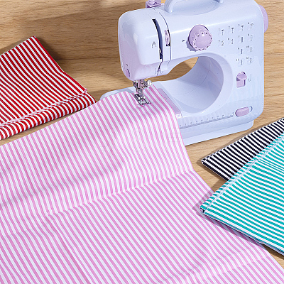 Stripe Cotton Fabric DIY-WH0671-390B-1