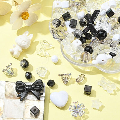 Opaque & Transparent Acrylic Beads MACR-YW0002-01I-1