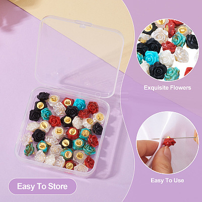 40Pcs 5 Colors 1-Hole Plastic Buttons FIND-TA0008-23-1