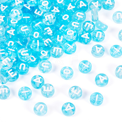100Pcs 5 Styles Transparent Acrylic Beads TACR-TA0001-54C-1