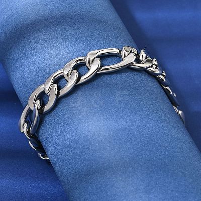 201 Stainless Steel Curb Chain Bracelets for Men STAS-T077-22A-02P-1