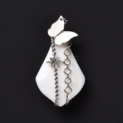 Natural White Shell Pendants SSHEL-C009-04P-1