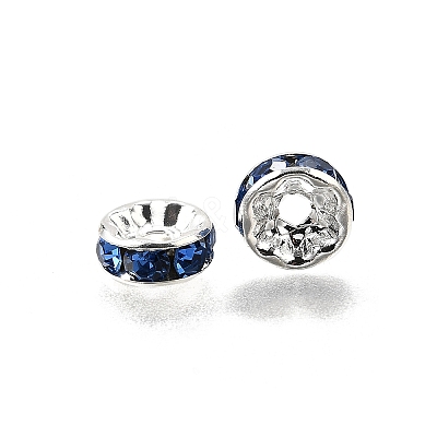 Brass Grade A Rhinestone Spacer Beads RSB038NF-14-1