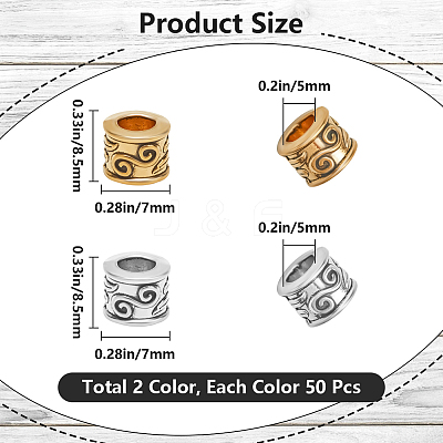 100Pcs 2 Colors Tibetan Style European Beads TIBEB-SP0001-01-1