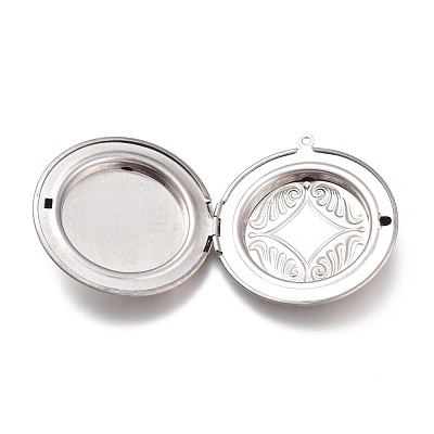 Tarnish Resistant 316 Stainless Steel Locket Pendants STAS-O132-01P-1