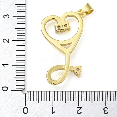 Rack Plating Brass Micro Pave Cubic Zirconia Pendants KK-Z063-40A-G-1