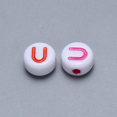 Craft Acrylic Horizontal Hole Letter Beads SACR-S201-11U-1