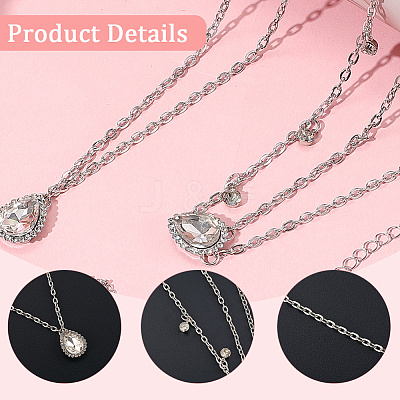 2Pcs Alloy Curb Chain Finger Ring Bracelets for Women BJEW-CY0001-06-1