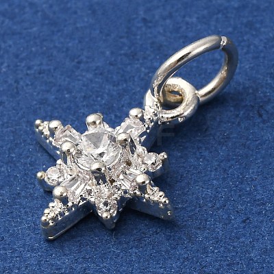 Brass Micro Pave Cubic Zirconia Pendants KK-D378-12S-1