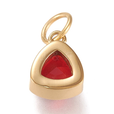 PVD Vacuum Plating 304 Stainless Steel Cubic Zirconia Pendant ZIRC-P080-A07-1