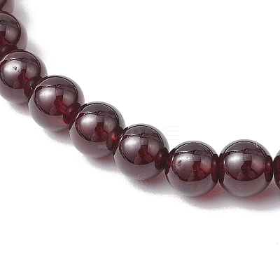 Round Natural Grade AAAA Garnet Beads Stretch Bracelets for Men Women BJEW-JB11825-03-1