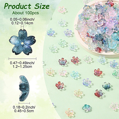 60G Baking Paint Transparent Glass Bead Caps DGLA-YW0001-63-1