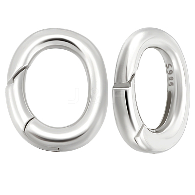 2Pcs Sterling Silver Spring Gate Rings STER-BBC0007-77-1