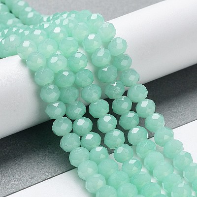 Baking Paint Imitation Jade Glass Bead Strands DGLA-A034-J6MM-A22-1