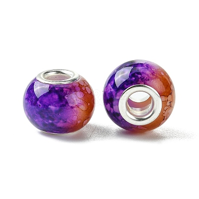 Two Tone Glass European Beads GPDL-K003-01H-1