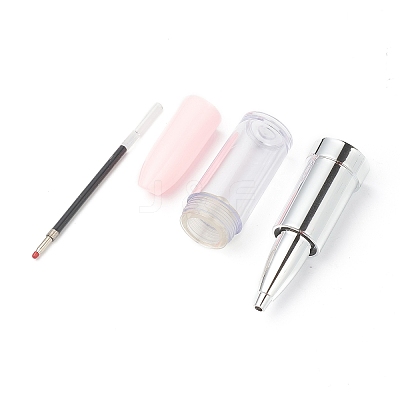 Lipstick Shape Empty Tube Black Ink Ballpoint Pens LS-DIY-H123-A01-1