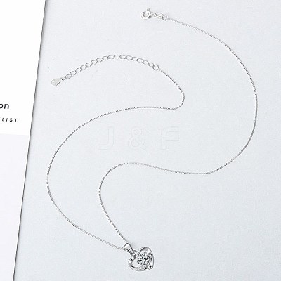 Anti-Tarnish Rhodium Plated 925 Sterling Silver Pendants ZIRC-BB50406-A-1