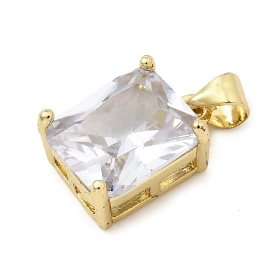 Brass Micro Pave Cubic Zirconia Pendants KK-I360-078G-1