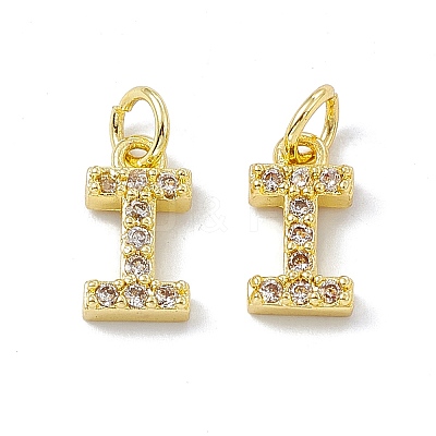 Real 18K Gold Plated Brass Micro Pave Clear Cubic Zirconia Charms KK-E068-VB452-I-1