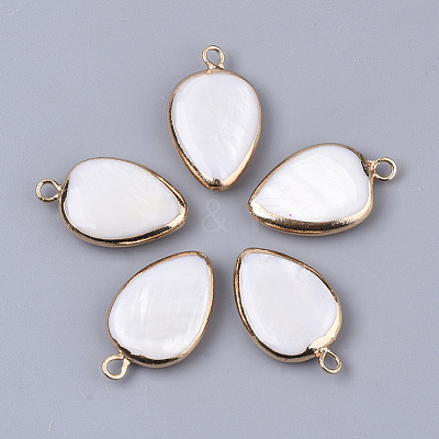 Edge Plated Freshwater Shell Pendants X-SHEL-S276-37-1