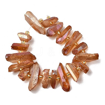 Electroplate Natural Quartz Crystal Beads Strands G-F800-B09-1
