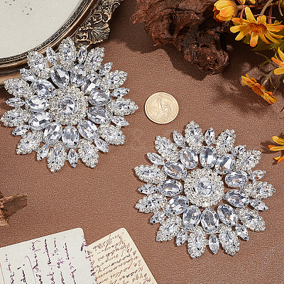 Iron Rhinestone & Glass Cabochons FIND-WH0366-419A-1