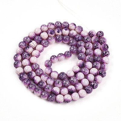 Transparent Baking Paint Glass Beads Strands DGLA-N009-8mm-04-1