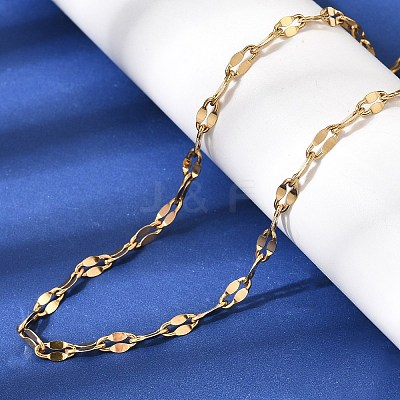 4MM Unisex 304 Stainless Steel Dapped Chain Necklaces NJEW-P356-09G-1