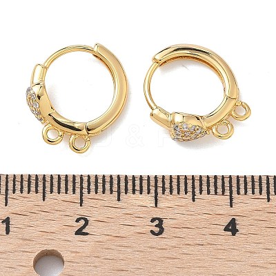 SHEGRACE Brass Micro Pave Clear Cubic Zirconia Hoop Earrings Findings XGR0153G-92G-1