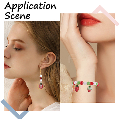 50Pcs 5 Styles Printed Alloy Pendants FIND-SC0006-07-1