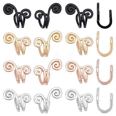 8 Pairs 4 Colors Alloy Cuff Earrings EJEW-UN0003-15-1