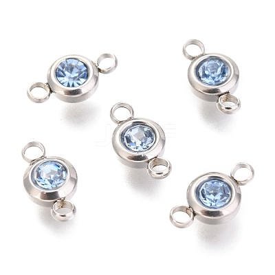 304 Stainless Steel Rhinestone Links Connectors X-STAS-P237-17P-15-1