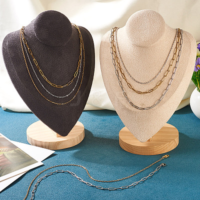 16Pcs 4 Style 304 Stainless Steel Chain Necklaces NJEW-TAC0026-1