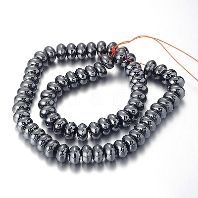 Pearlized Non-magnetic Synthetic Hematite Rondelle Beads Strands G-F230-02-1