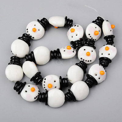 Handmade Lampwork Beads Strands LAMP-N021-018-1