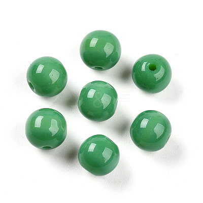 Opaque Solid Color Glass Beads GLAA-N007-8mm-A10-1
