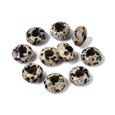 Natural Dalmatian Jasper European Beads G-N359-17A-05-1