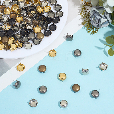 160Pcs 4 Colors Brass Studs Rivets KK-GF0001-23A-1