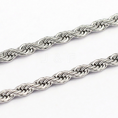 Tarnish Resistant 304 Stainless Steel Rope Chains CHS-O005-43G-1
