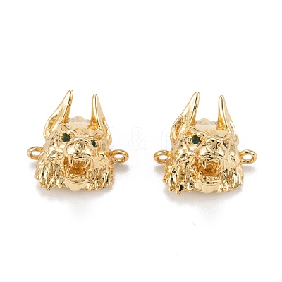 Brass Micro Pave Green Cubic Zirconia Hollow Links ZIRC-P086-09G-1