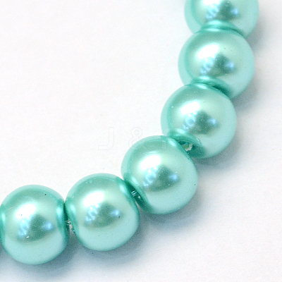 Baking Paint Pearlized Glass Pearl Round Bead Strands HY-Q330-8mm-65-1