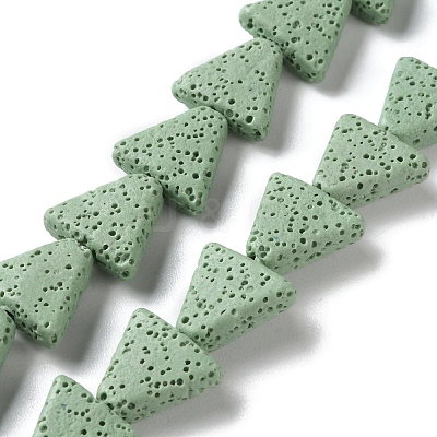 Triangle Dyed Natural Lava Rock Beads Strands G-O126-04A-06-1