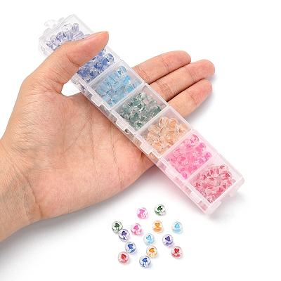 7 Colors Transparent Acrylic Beads TACR-YW0001-57B-1
