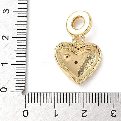 Brass Micro Pave Clear Cubic Zirconia European Dangle Charms KK-D502-14B-G-1